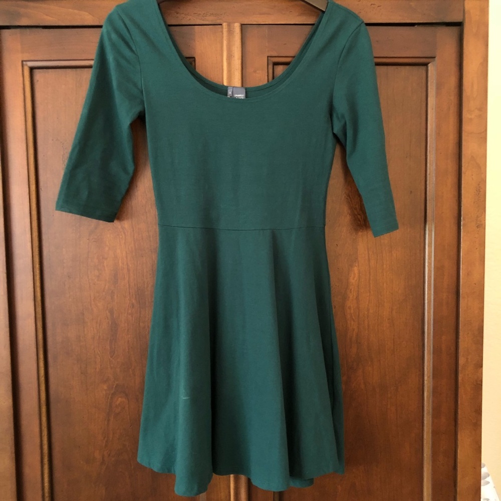 Forest green skater dress